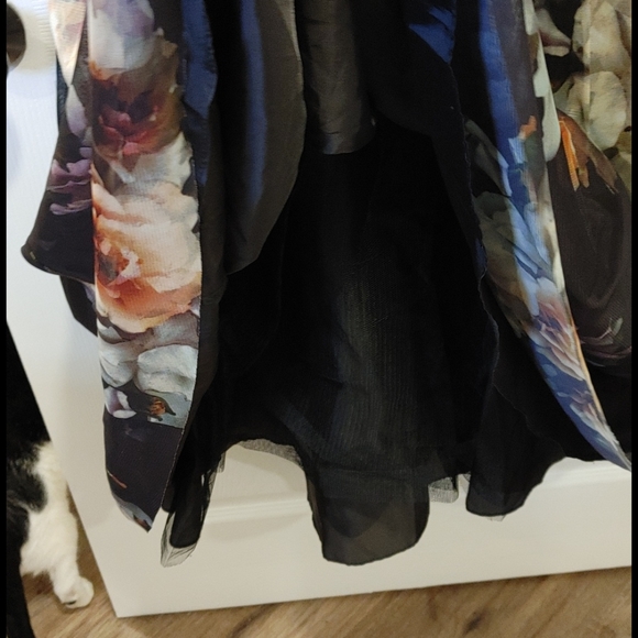 Ignite Evenings Floral Dress Embellished Belt 14 - Picture 3 of 4